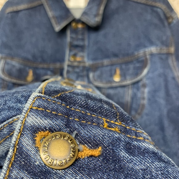 Wrangler Rugged Wear Western Jacket Sz L Blue Denim Cowboy Ranch 100% Cotton Men - Picture 3 of 10